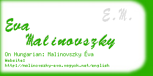 eva malinovszky business card